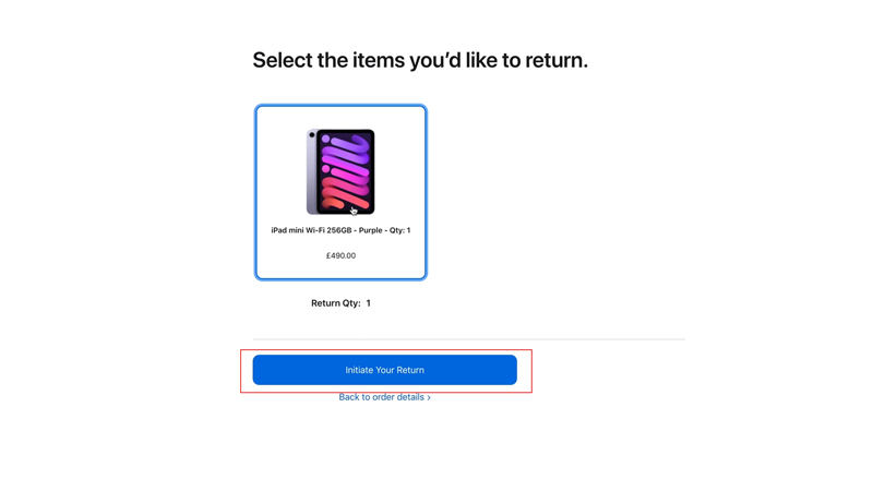 Return Apple Product