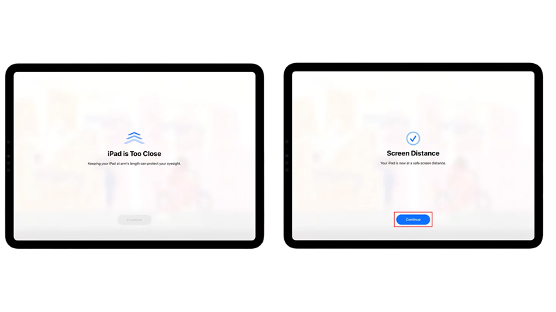 Screen Distance Alert iPadOS 17