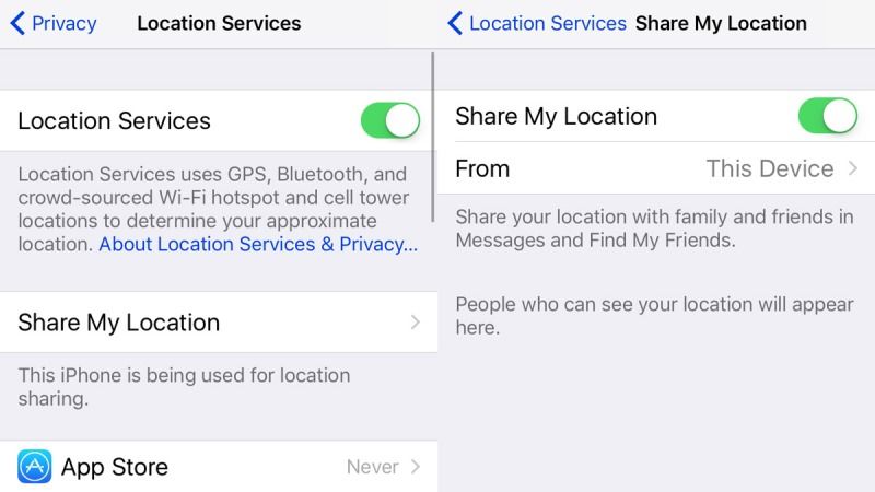 share location on imessage