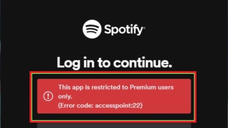spotify access point 22 error code fix