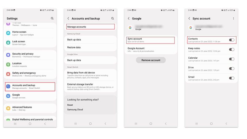 Sync Contacts on Android to fix Contact Disappearing error