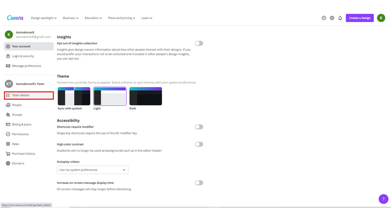 Team Details Canva