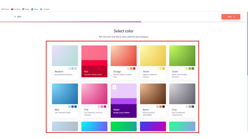 select the color 