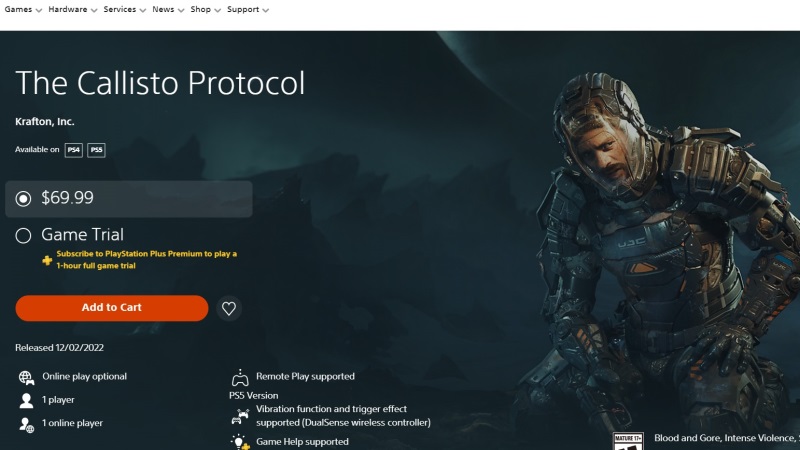 PS Plus Premium Adds One-Hour Trial of The Callisto Protocol for free