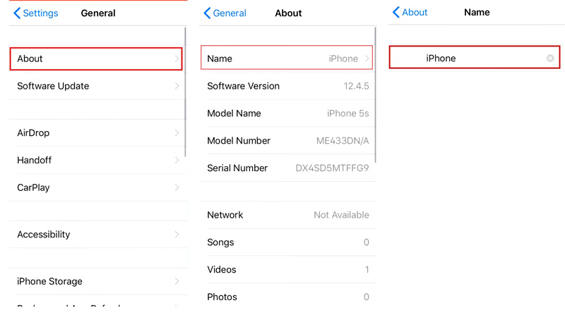 Change iPhone Bluetooth name