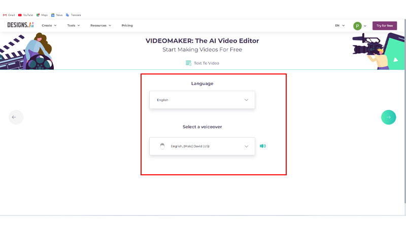 language and voice over