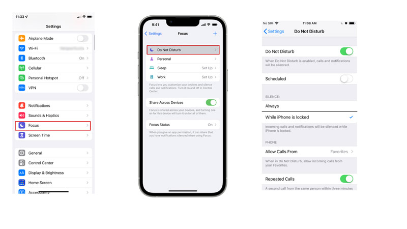 remove Do Not Disturb from Settings on iPhone
