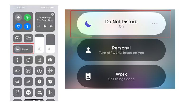 Disable Do Not Disturb mode on iPhone