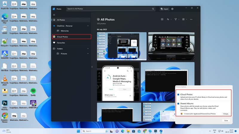 Download iCloud Photo albums to Windows 11