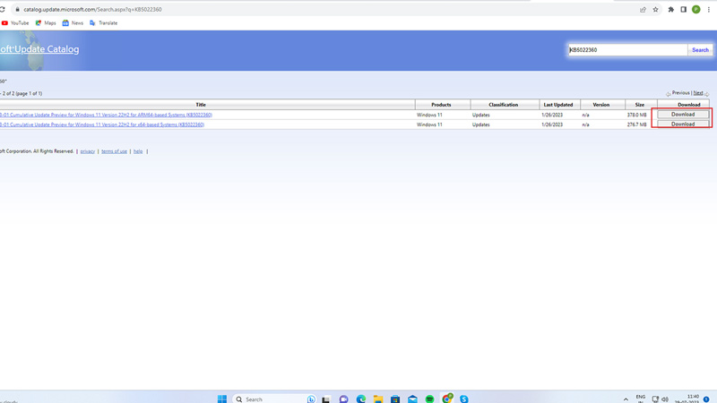 Manually Install Windows 11 KB5022360 Update to fix the Not Installing Error