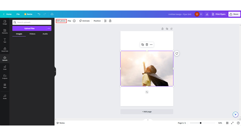 Edit image on Canva Desktop