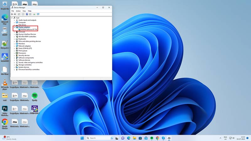 Expand Display Adapters on Windows 11