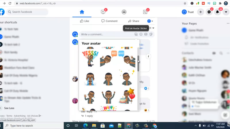FaceBook Meta Avatar for desktop