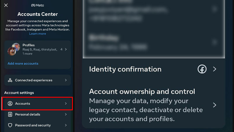 FB Meta Account Center