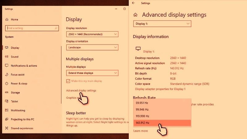 fix can't change monitor refresh rate in windows