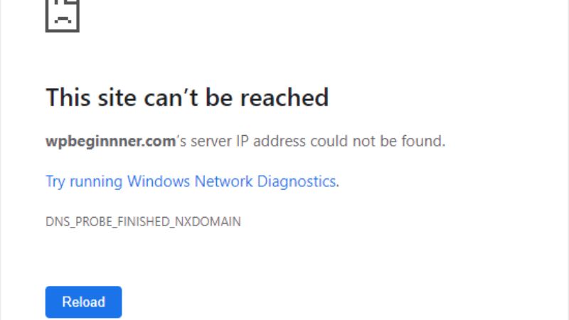 fix dns_probe_finished_nxdomain error