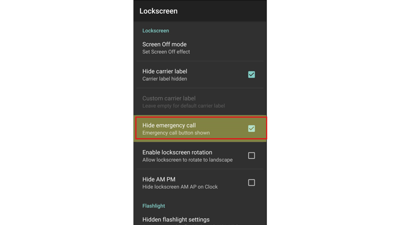 Hide Emergency Call From Android Lock Screen