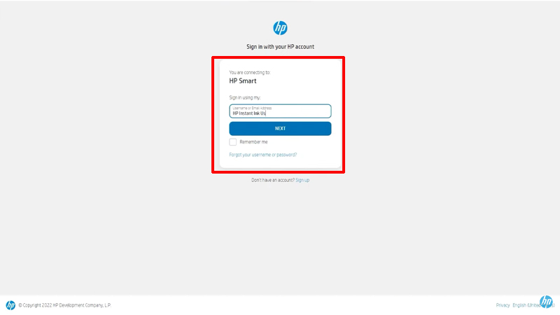 enter the login credentials