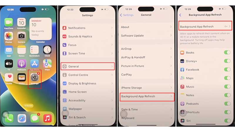 Change Background App Refresh Settings