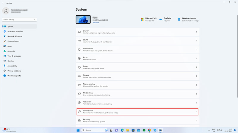 Open Windows 11 Troubleshooters to fix Brightness Controls not working after update error