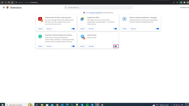 Disable broswer Extension to fix Twitch Error code 2000 on Windows