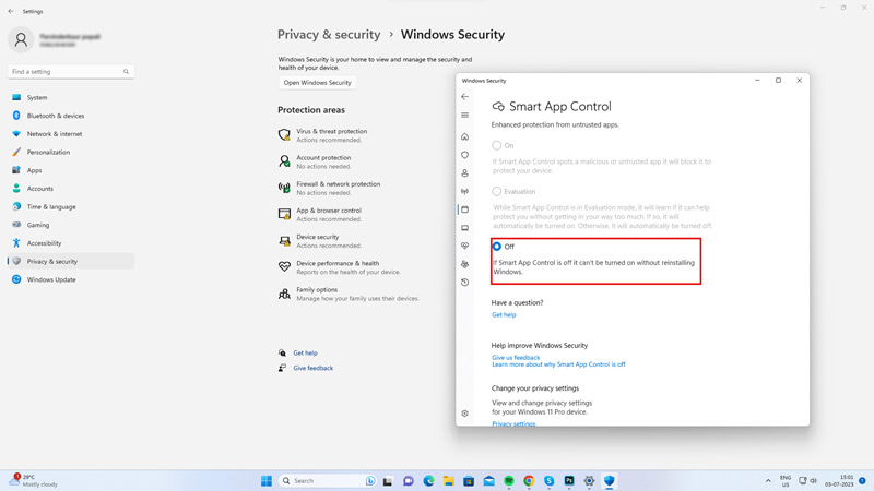 Smart App Control on Windows 11