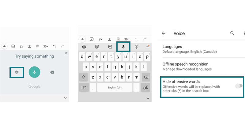 Steps to allow Swear words on Samsung