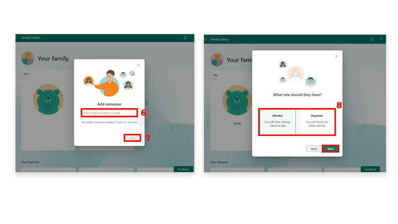 Steps to Add Family Member Account in MFS webiste send invitation