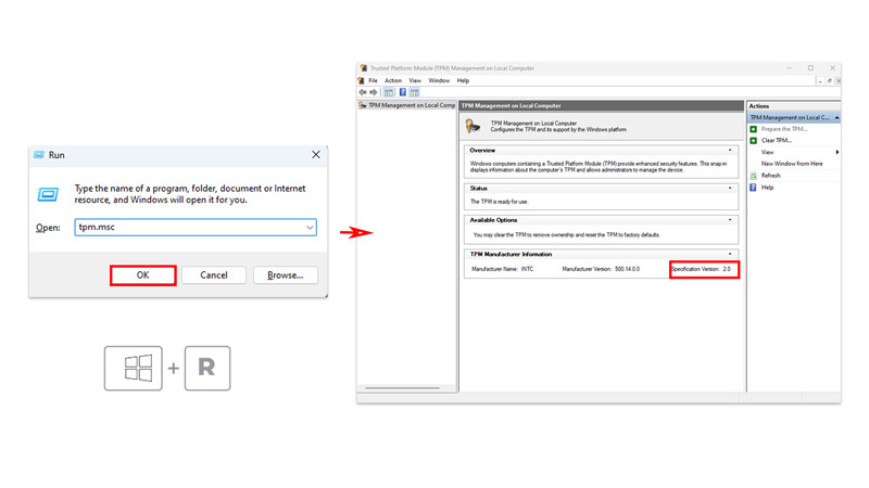 Steps to check the Trusted platform module (TPM) chip and its version