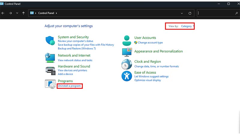 Uninstall Explorer Patch from Windows Control Panel steps