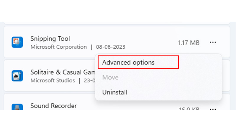 Advanced options