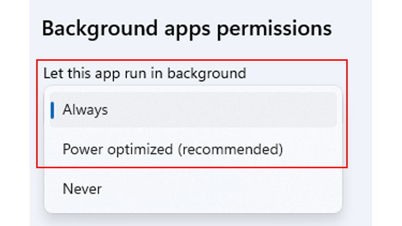 Background Apps Permission