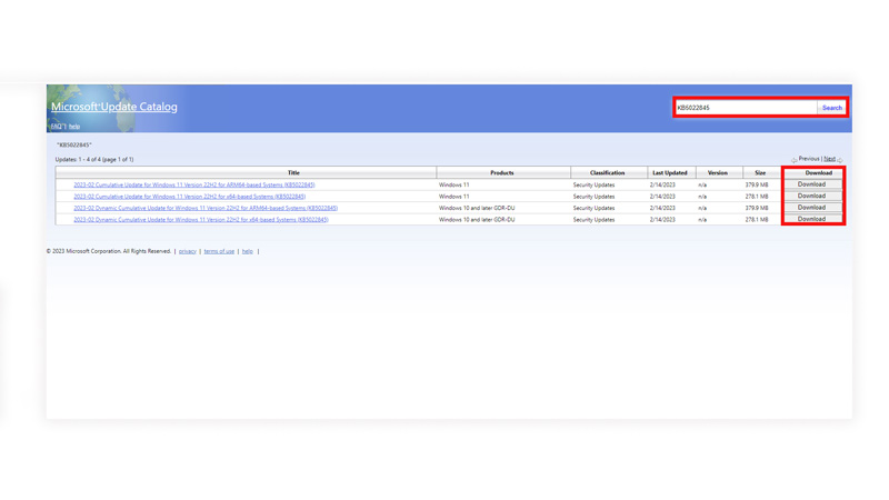 install KB5022845 in windows 11 manually