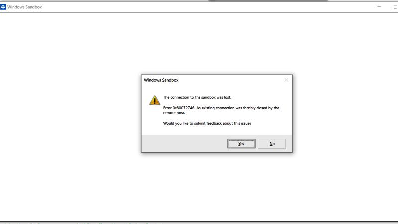 fix Sandbox error 0x80072746 on windows 11