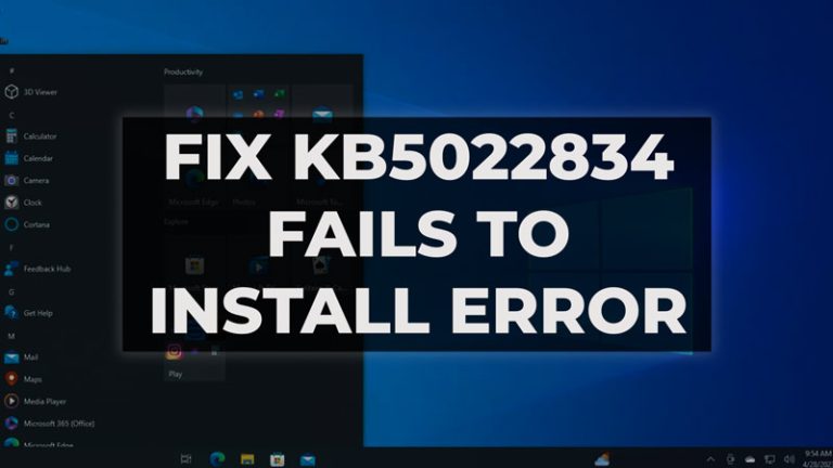 Fix KB5022834 Fails to Install Error 