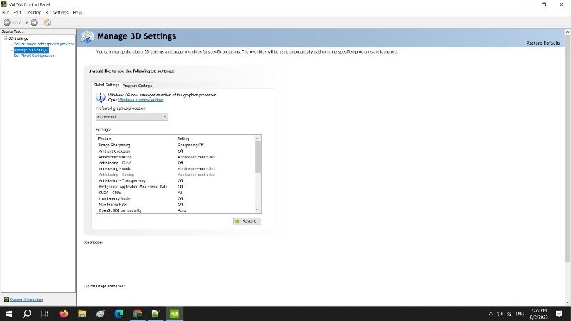 fix nvidia control panel not saving settings in windows