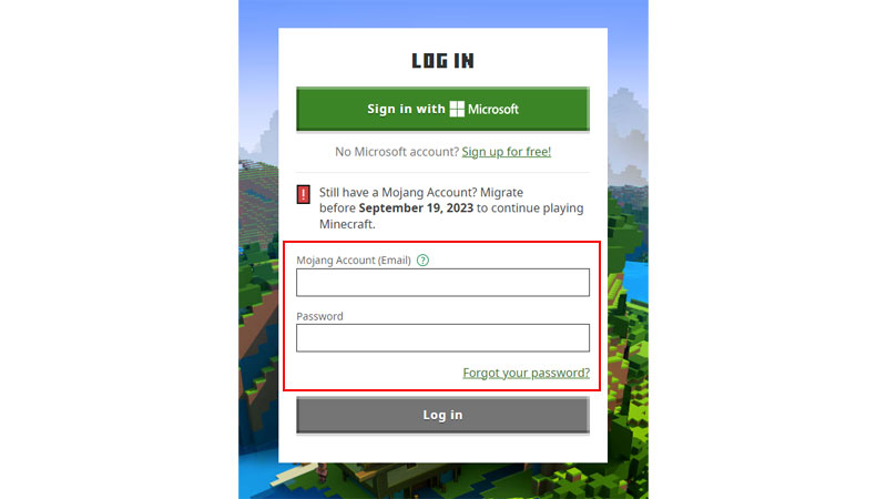 Mojang Account Login