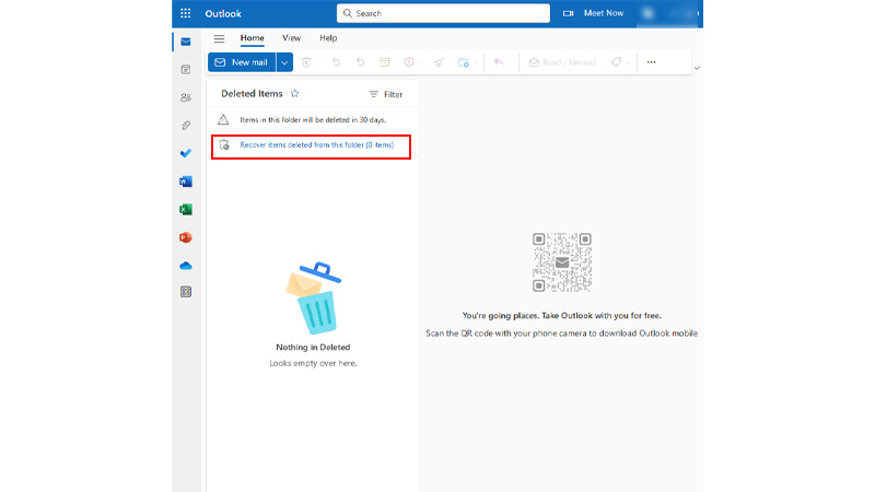 Recover Items Outlook