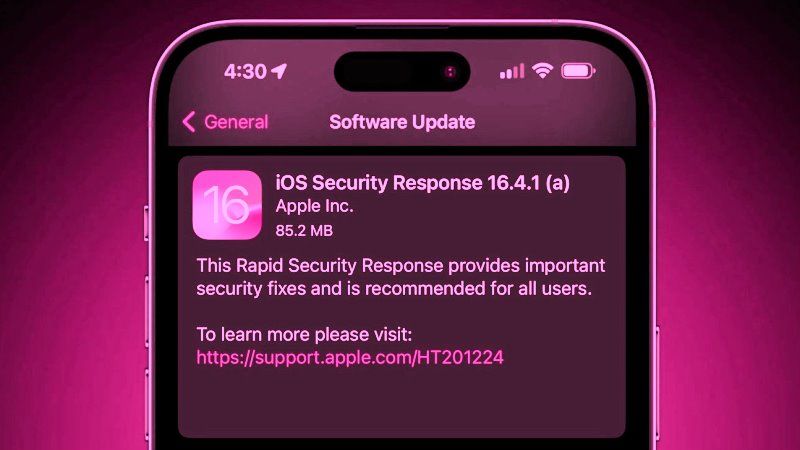 remove rapid security response update for iphone or mac