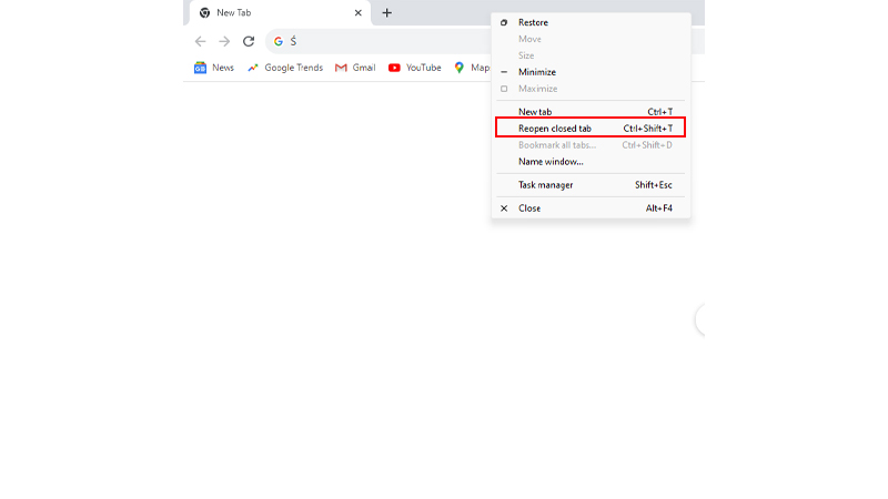 Restore tabs using tab bar