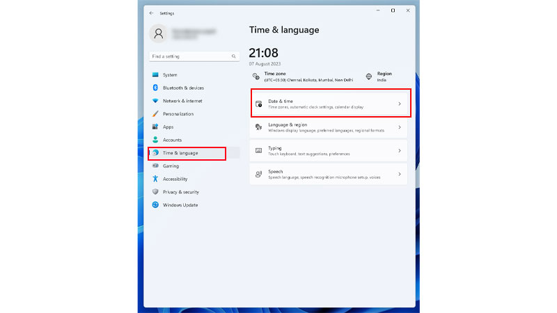 Change date and time on windows 10