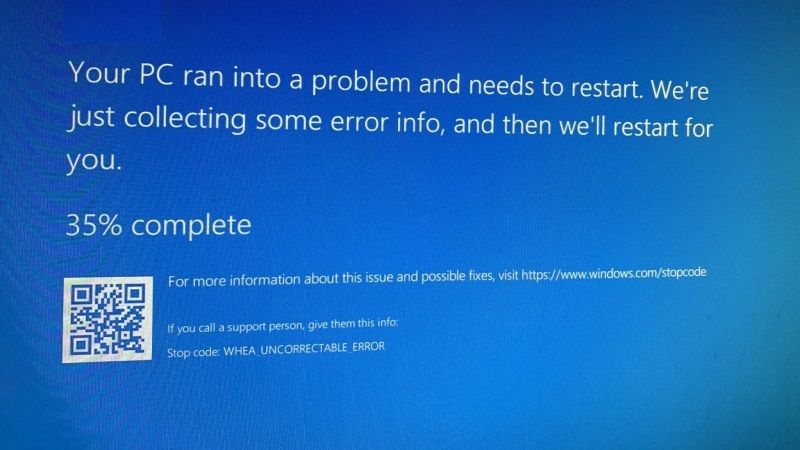 whea UNCORRECTABLE Error Pshed fix