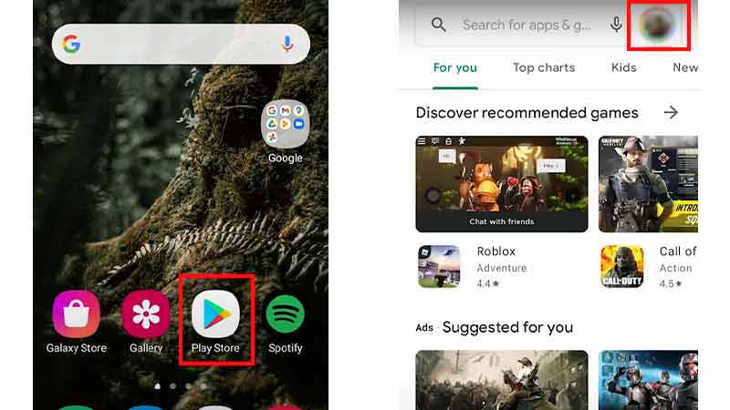 Change-Play Store-region Step1