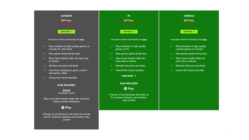 Xbox Game Pass New Subscription Charges