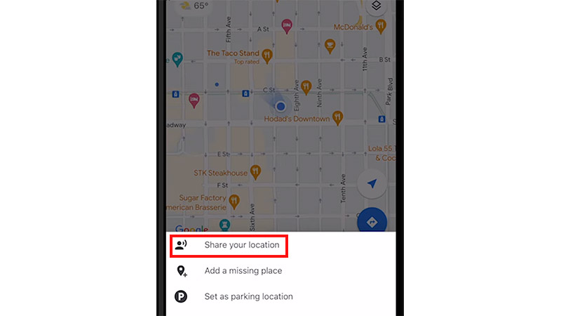 Share Location on Google Maps steps