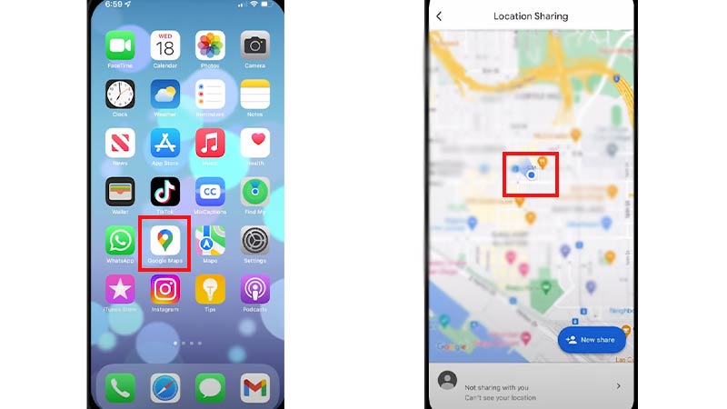 Share Location on Google Maps steps
