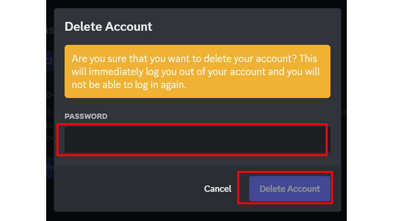 Confirmation pop-up