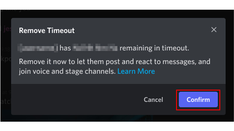 Confirm Timeout