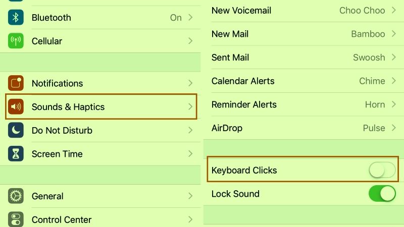disable Keyboard click sounds on iPhone and iPad