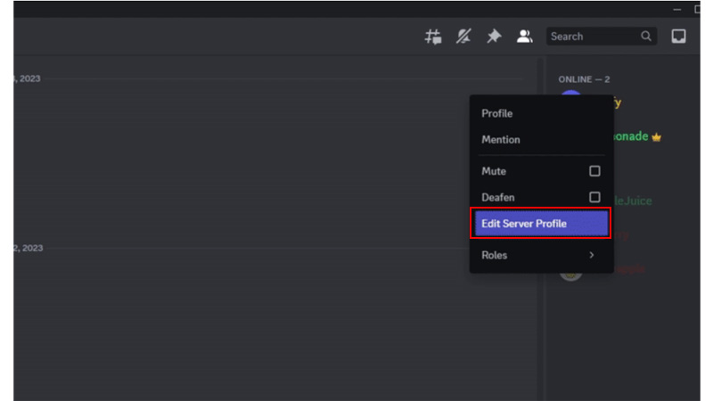 edit server profile